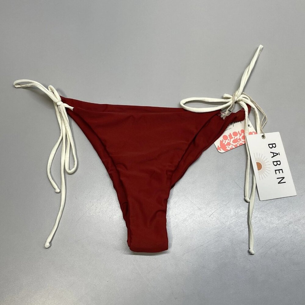 NEW BABEN Tamara Tie-Side Bikini Bottoms • Size S • Red